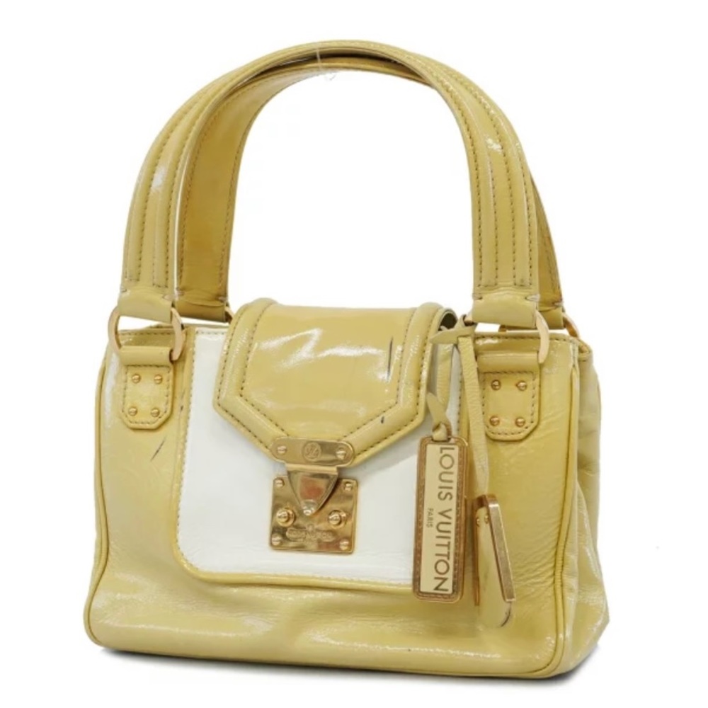Authentic Louis Vuitton sac bicolore Vernis rare yellow vintage